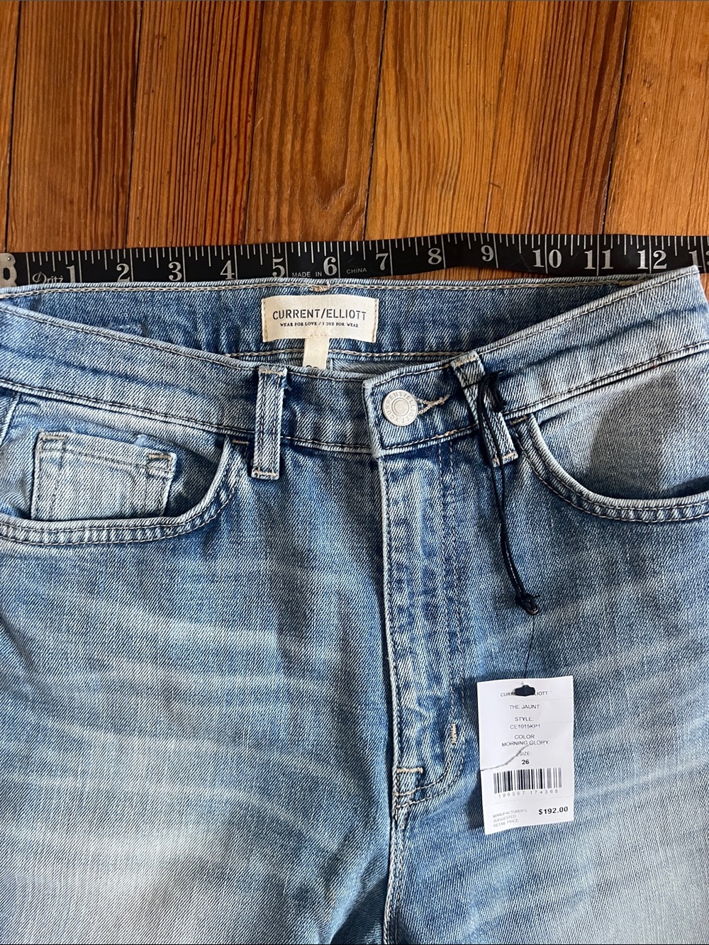 NWT Current/Elliott The Jaunt Taper Baggy High Rise Jeans Morning Glory 26 - Picture 4 of 10